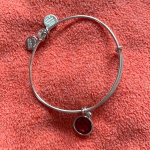 Alex and Ani silver garnet bangle
